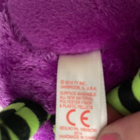 Ty Beanie Boos CRAWLY the Halloween Purple Spider 6" Stuffed Animal Toy Tag Flaw - Picture 4 of 8